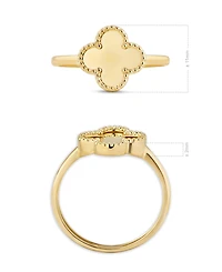 Devata Clover Ring in 14K Gold, Size 7, approx. 1.7 grams