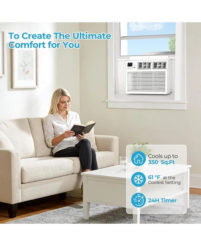 Cowsar 8000 Btu Window Air Conditioner for 350 Sq. Ft.