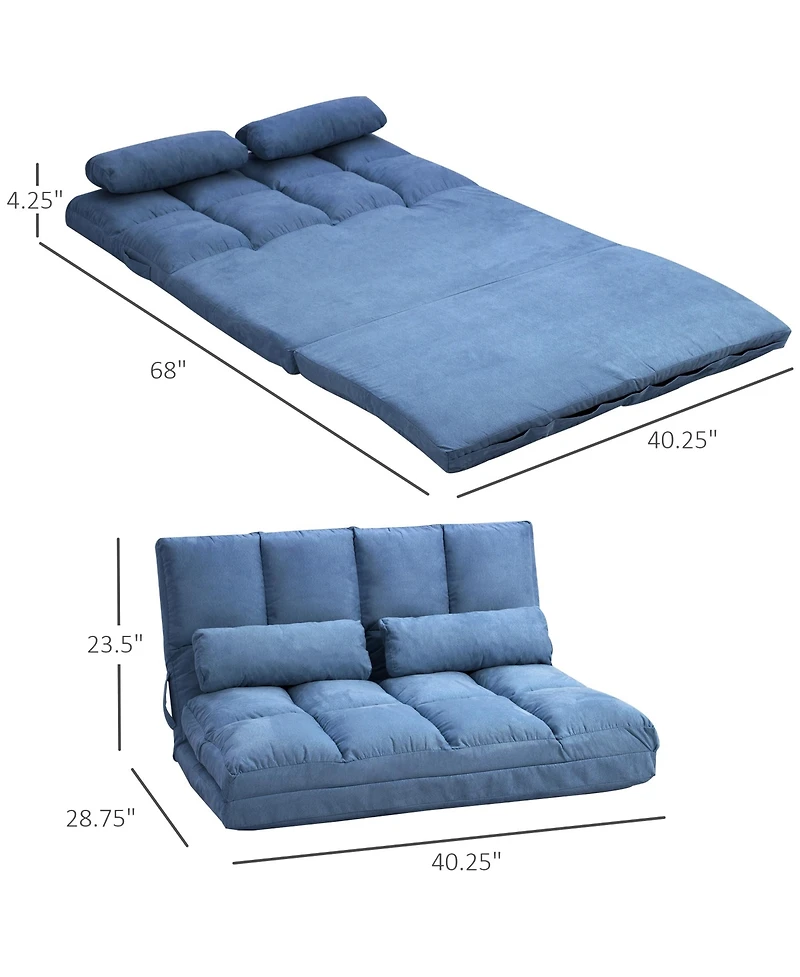 Boyel Living Convertible Floor Sofa Chair with Adjustable Backrest and Headrest