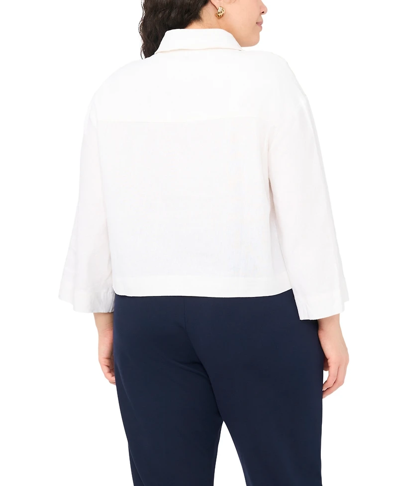 Vince Camuto Plus Collar Button-Down Jacket