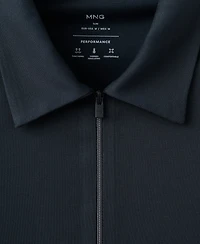 Mango Men's Comfort Stretch Zip Polo Shirt