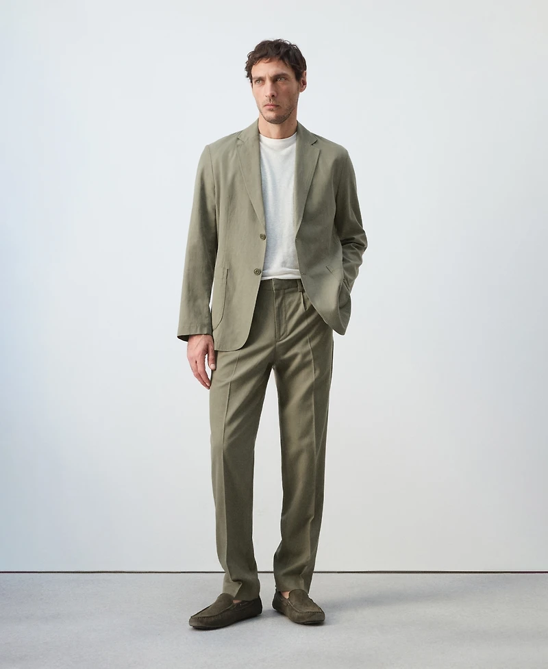 Mango Men's Slim-Fit Linen-Lyocell-Blend Pants