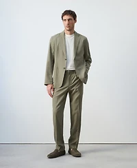 Mango Men's Slim-Fit Linen-Lyocell-Blend Pants