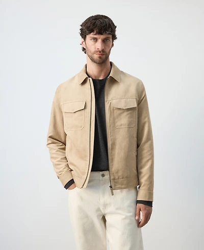 Mango Men's Suede-Effect Pockets Jacket