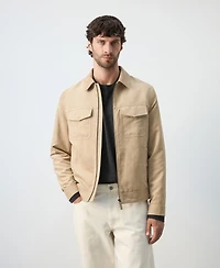 Mango Men's Suede-Effect Pockets Jacket