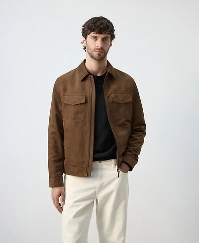 Mango Men's Suede-Effect Pockets Jacket