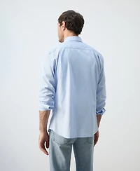 Mango Men's Cotton Regular-Fit Striped Shirt