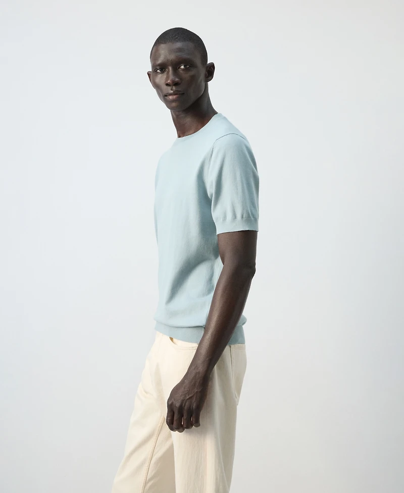 Mango Men's Cotton Fine-Knit T-Shirt