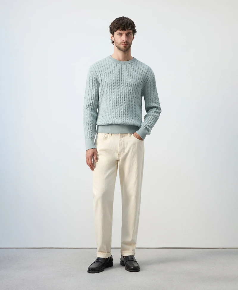 Mango Men's Cotton Cable-Knit Sweater