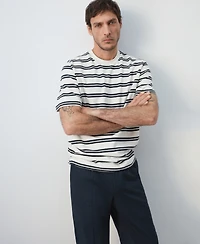 Mango Men's Regular-Fit Striped T-Shirt