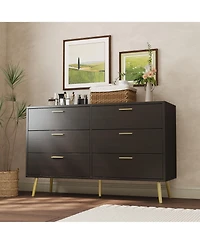 Famapy 6-Drawers Solid Wood Chest of Drawer Accent Storage Cabinet, Bedroom Dresser