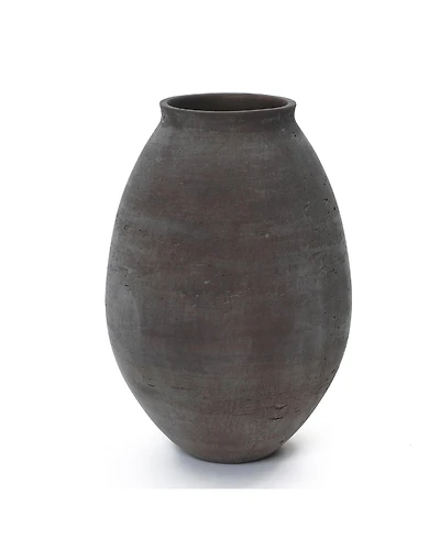 LuxenHome Cement Vase, 15.75" Tall Rustic Home Accent for Floor and Tabletops