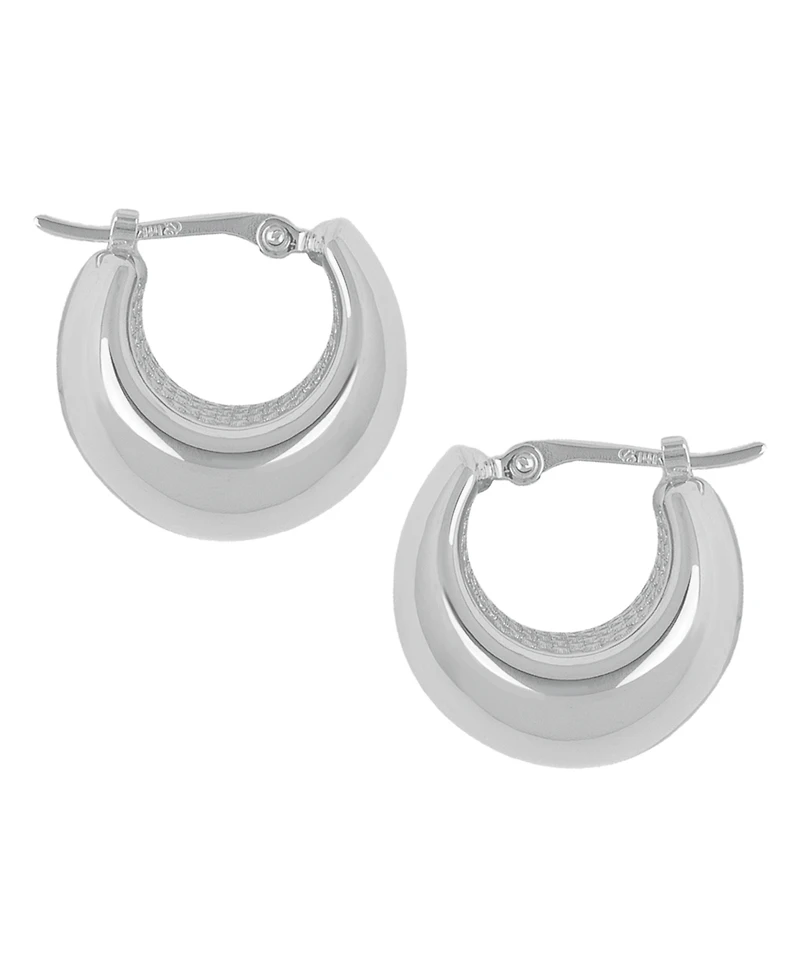 Bold Hoop Earrings 14k Gold or White