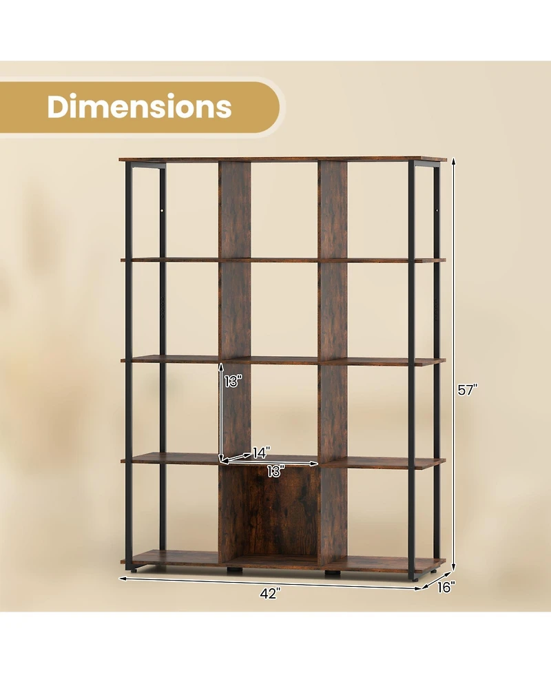 Slickblue 12-Cube Bookcase with 2 Anti-tipping Kits for Living Room