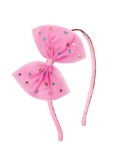 Sweet Wink Little and Big Girls Raspberry Rhinestone Bow Headband