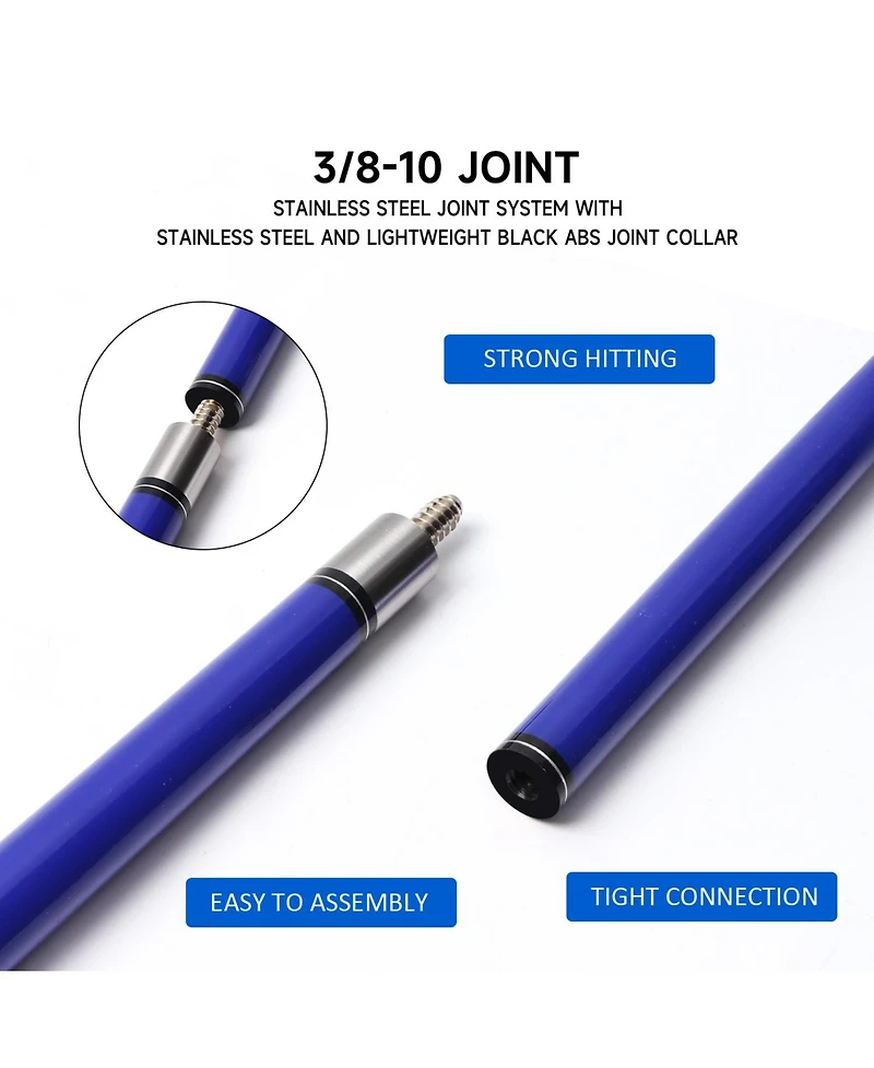 Gse Games & Sports Expert 58" 2-Piece Slick Fiberglass Graphite Composite Billiard Pool Cue Stick for Men/Women