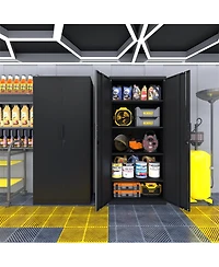 70-Inch 2-Door File Lock Cabinet with 4 Adjustable Shelves