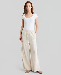 And Now This Women's Embroidered Side-Tie Pull-On Pants, Macy's Exclusive
