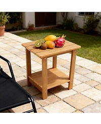Streamdale Furniture Wood-grain imitation side table with textured finish, perfect for outdoor picnics
