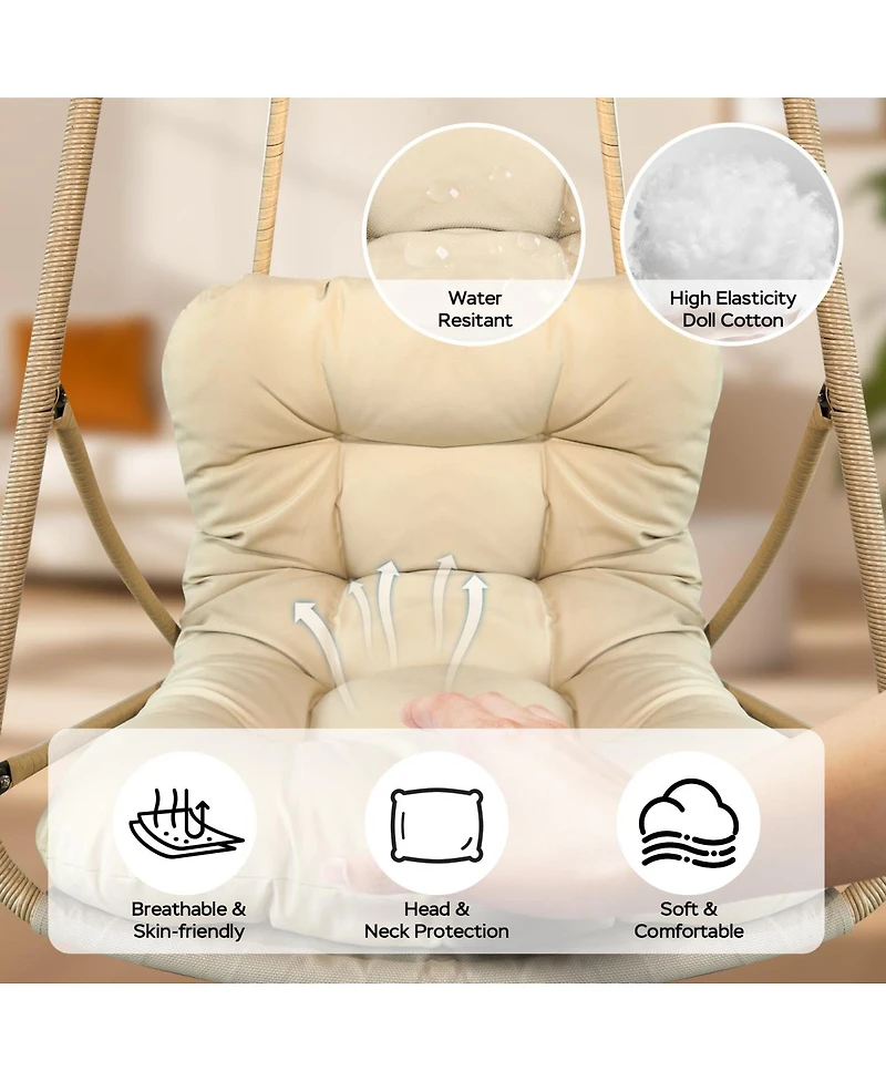 Streamdale Furniture Egg Swing Chair with Stand & Cushion (Indoor/Outdoor)