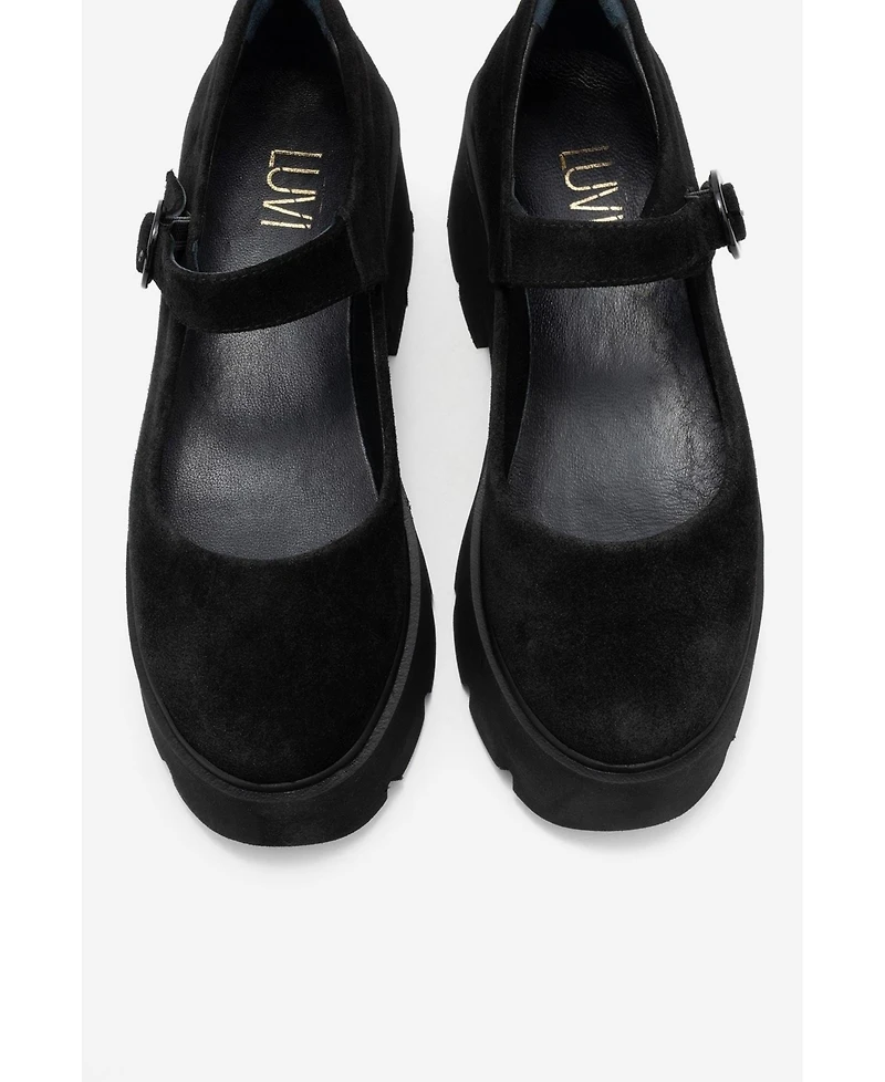 Forever & Always Shoes Women s Orina Leather Platform Mary Jane Shoe