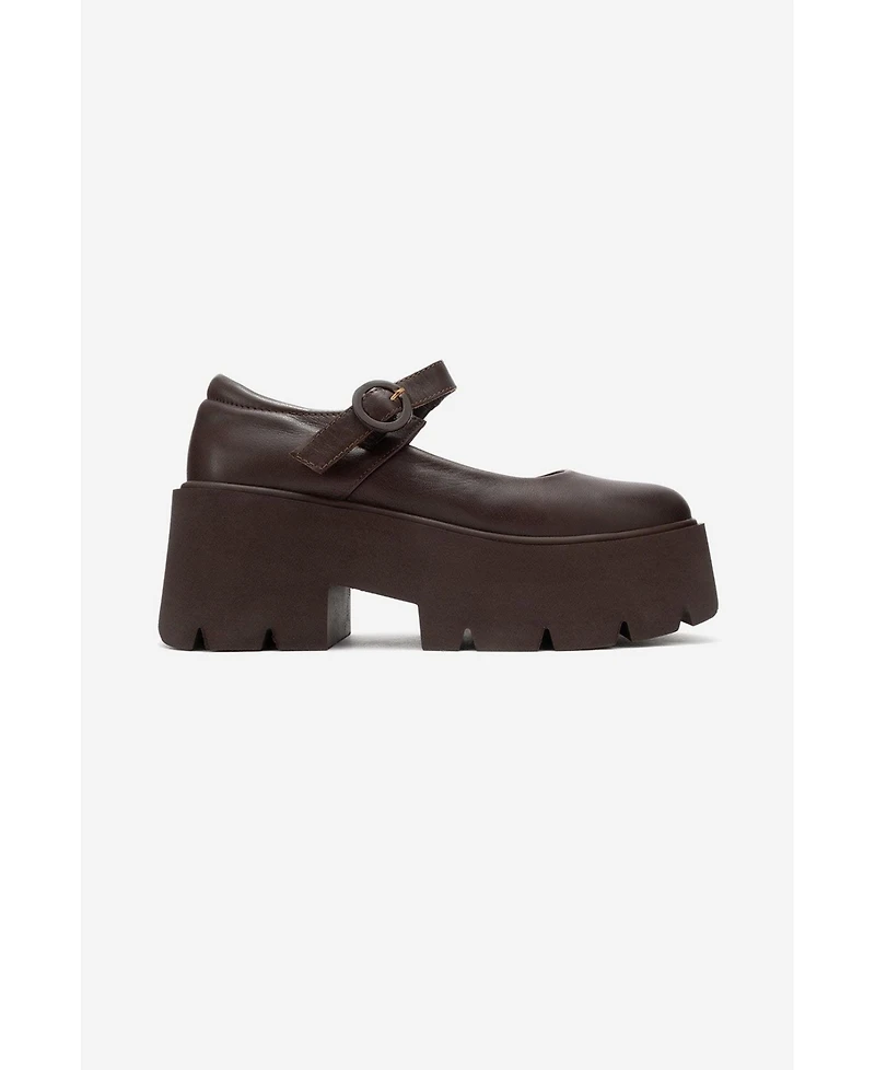 Forever & Always Shoes Women s Orina Leather Platform Mary Jane Shoe