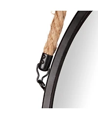 Danya B. 20" Decorative Round Metal Circle Wall Mirror with Hanging Rope