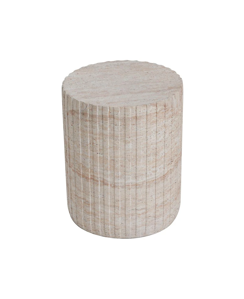 Streamdale Furniture Outdoor/Indoor Lightweight Concrete Side Table,Travertine Finish