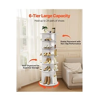 Slickblue 6-Tier Rotating Shoe Rack 360° Spinning Carousel