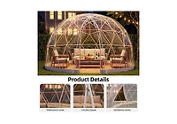 Aecojoy Outdoor Igloo Tent Dome for Winter, 12x12 Clear Bubble Tent for 4–7 People