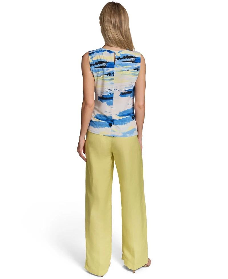 Calvin Klein Petite Pleated Crewneck Cami Top