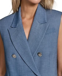Calvin Klein Petite Collared Front-Button Vest