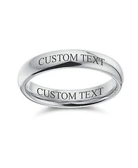Bling Jewelry Simple Traditional .925 Sterling Silver Dome Band Ring 4MM Comfort Fit