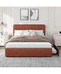 gaomon Full Upholstered Platform Bed Frame with Headboard & Storage Drawers, Wood Slats Support, Easy Assembly