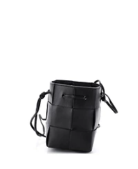 Pre-Owned Bottega Veneta Mini Cassette Bucket Bag Maxi Intrecciato Leather