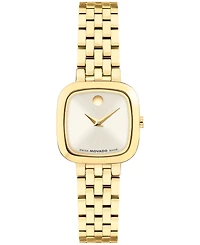 Movado Women's Museum Classic Cushion Swiss Quartz Light Yellow Pvd Steel Watch, 22mm