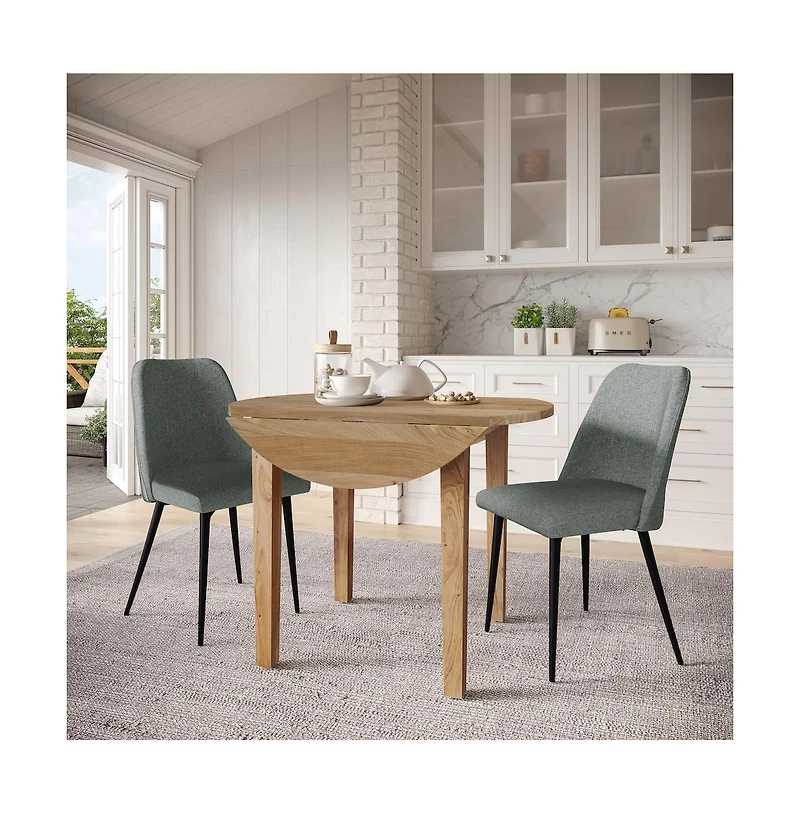 Jofran 2 Pc Solid Wood Curved Back Spindle Dining Chair Set