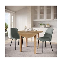 Jofran 2 Pc Solid Wood Curved Back Spindle Dining Chair Set
