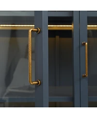 76.75" Tall Display Cabinet with Glass Doors and Led Lights