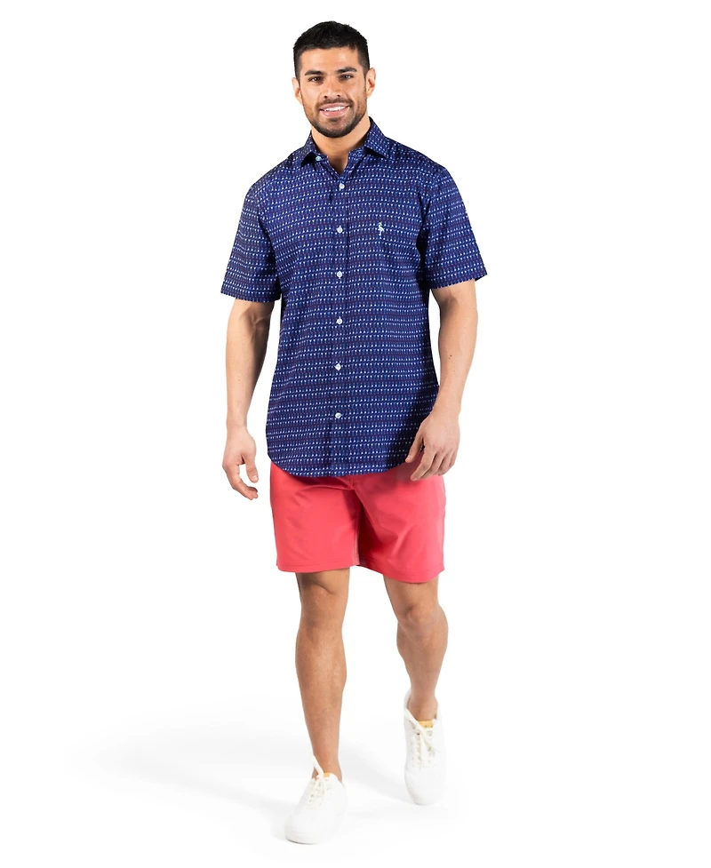 Tailorbyrd Men's Martini Glasses Printed Performance Short Sleeve Shirt