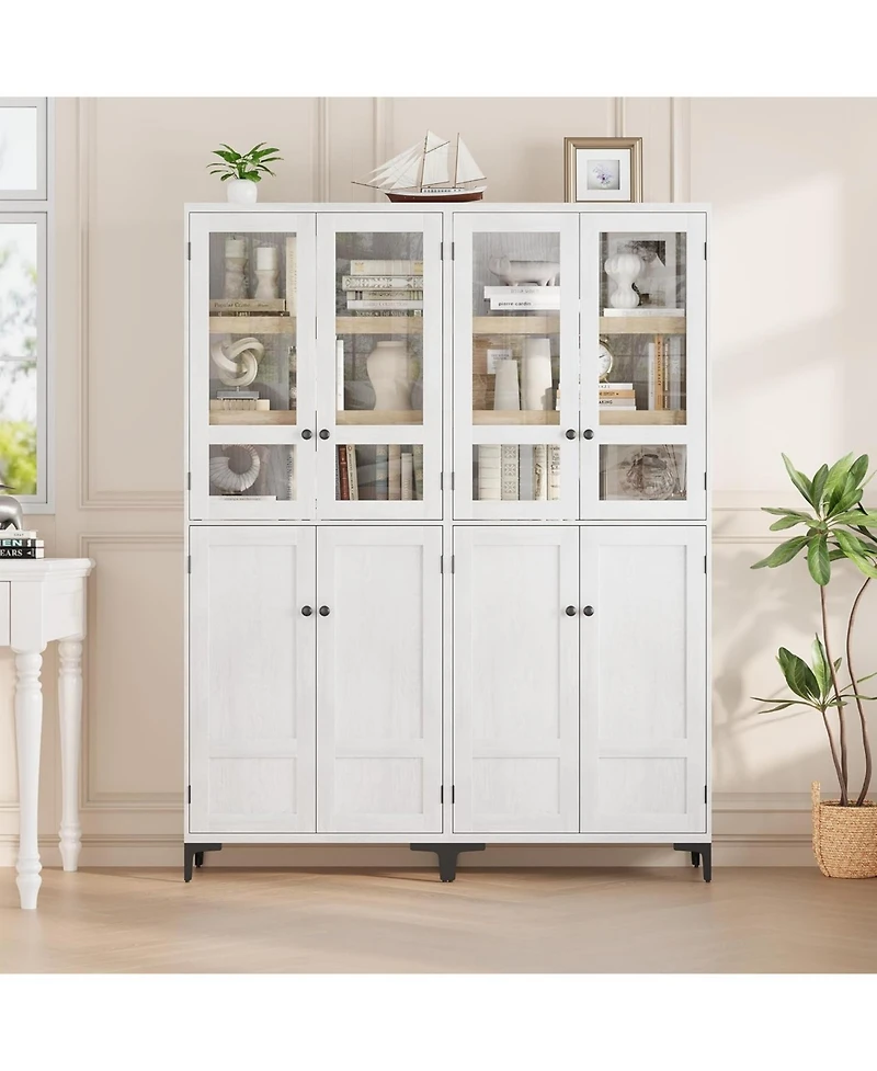 gaomon Tall Storage Cabinet, Kitchen Pantry Cabinet Tier Bathroom Cabinet with Doors Adjustable Shelves for Kitchen, Dining Room, Bathroom