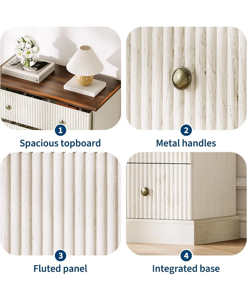 gaomon 5 Drawer Tall Dresser for Bedroom, Fluted Vertical Chest of Drawers