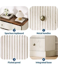gaomon 5 Drawer Tall Dresser for Bedroom, Fluted Vertical Chest of Drawers