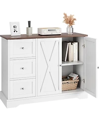 gaomon Buffet Cabinet 42-Inch-Wide Shelves and Doors Farmhouse Coffee Bar