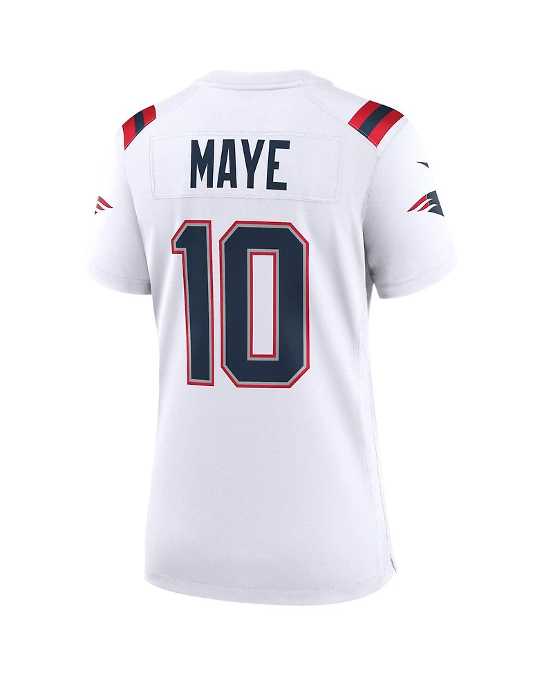 Nike Women's Drake Maye White New England Patriots Super Bowl Lx Patch Game Jersey