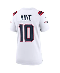 Nike Women's Drake Maye White New England Patriots Super Bowl Lx Patch Game Jersey
