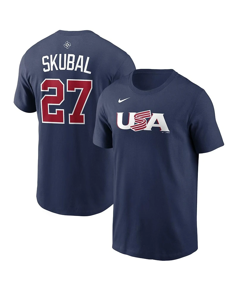 Nike Men's Tarik Skubal Navy Usa Baseball 2026 World Baseball Classic Name Number T-Shirt