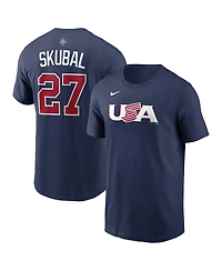 Nike Men's Tarik Skubal Navy Usa Baseball 2026 World Baseball Classic Name Number T-Shirt