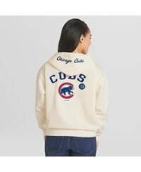 Wear by Erin Andrews Women's Cream Chicago Cubs Full-Zip Hoodie