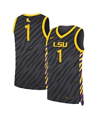 Nike Men's and Women's 1 Anthracite Lsu Tigers Replica Basketball Jersey